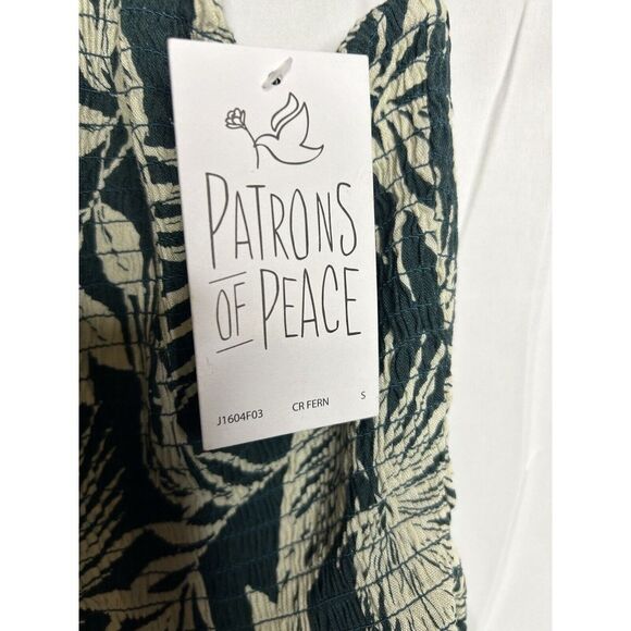 Patrons of Peace Green Leaf Floral Halter Top Size Small New W/ Tags - Picture 2 of 5